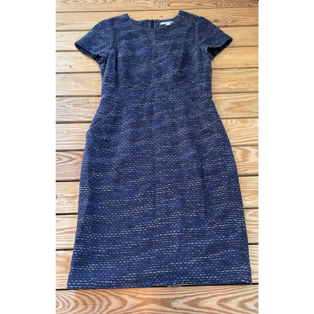 Boden Women’s Tweed Pencil Dress Size 6 Blue Bb